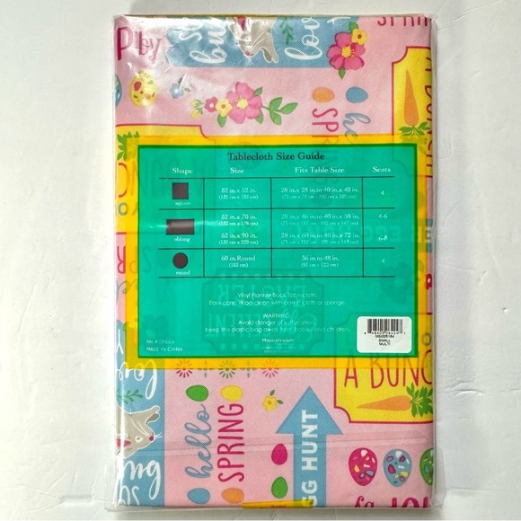 New Easter Egg Vinyl Tablecloth 52” x 70” Oblong Seats 4-6 - Picture 2 of 2